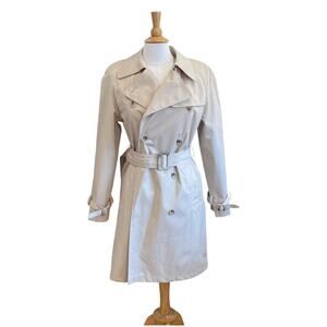 Worthington Beige Mid-Length Belted Trench Coat, Lined, Size S